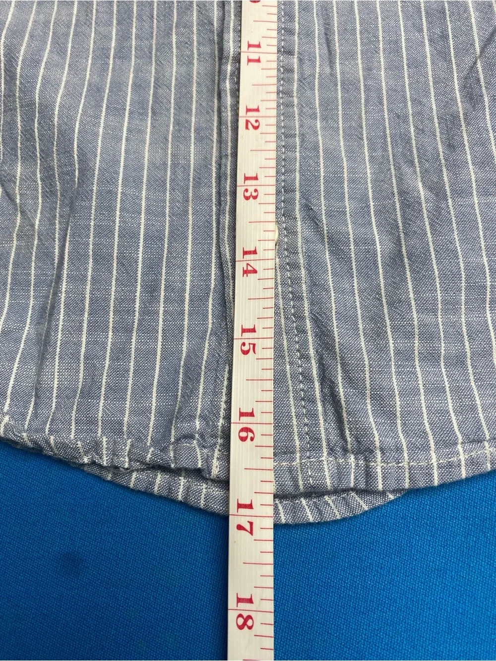 OshKosh B'gosh Blue and White Striped Short-Sleeve Button-Down Shirt